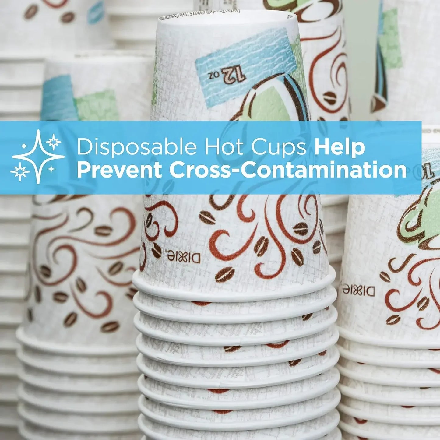Dixie PerfecTouch 12oz Insulated Paper Hot Cups, 1000 Count, Coffee Haze