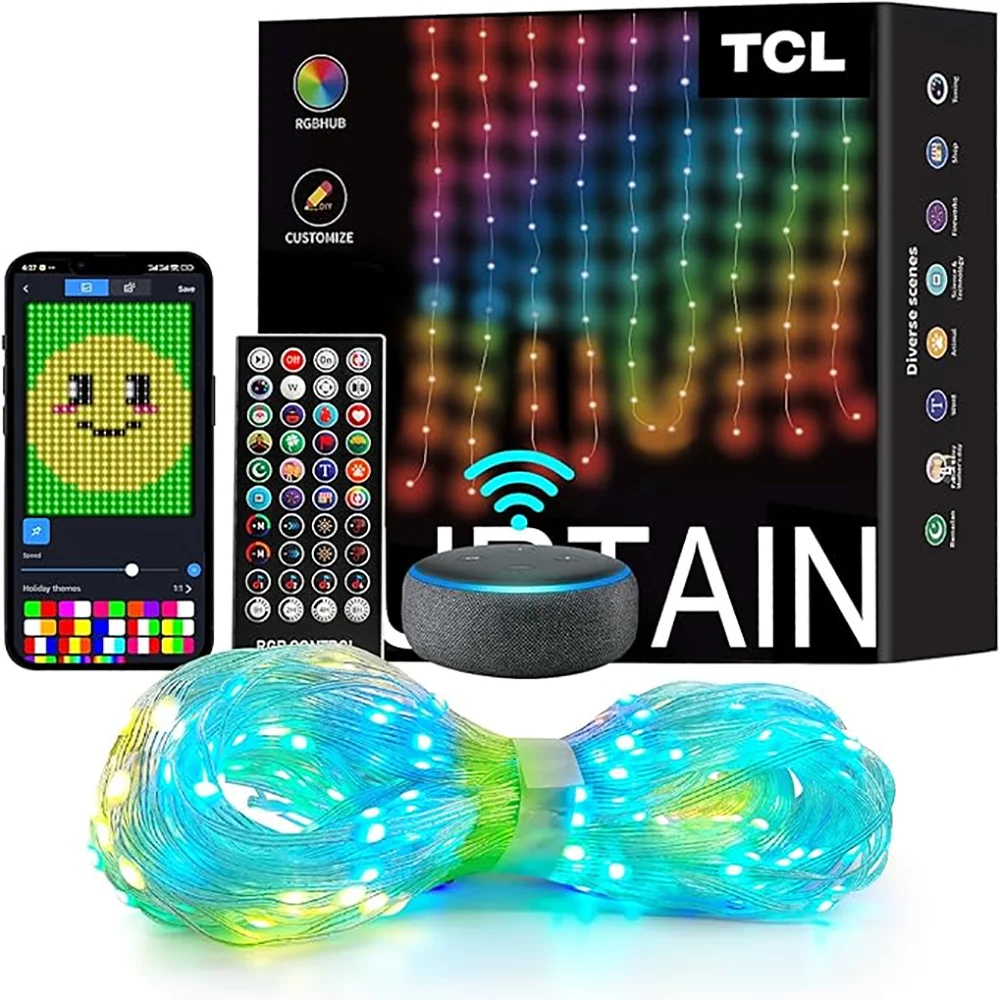 LED Smart Curtain Lights – APP & Music Sync, Remote Control for Party & Holiday Decor