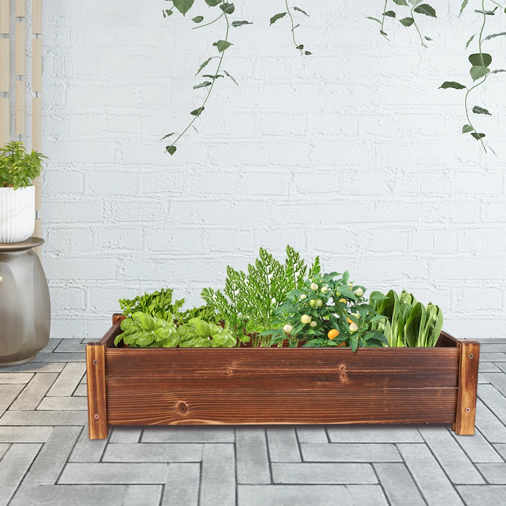 Large Wooden Raised Garden Bed, Elevated Planter Box for Vegetables & Flowers