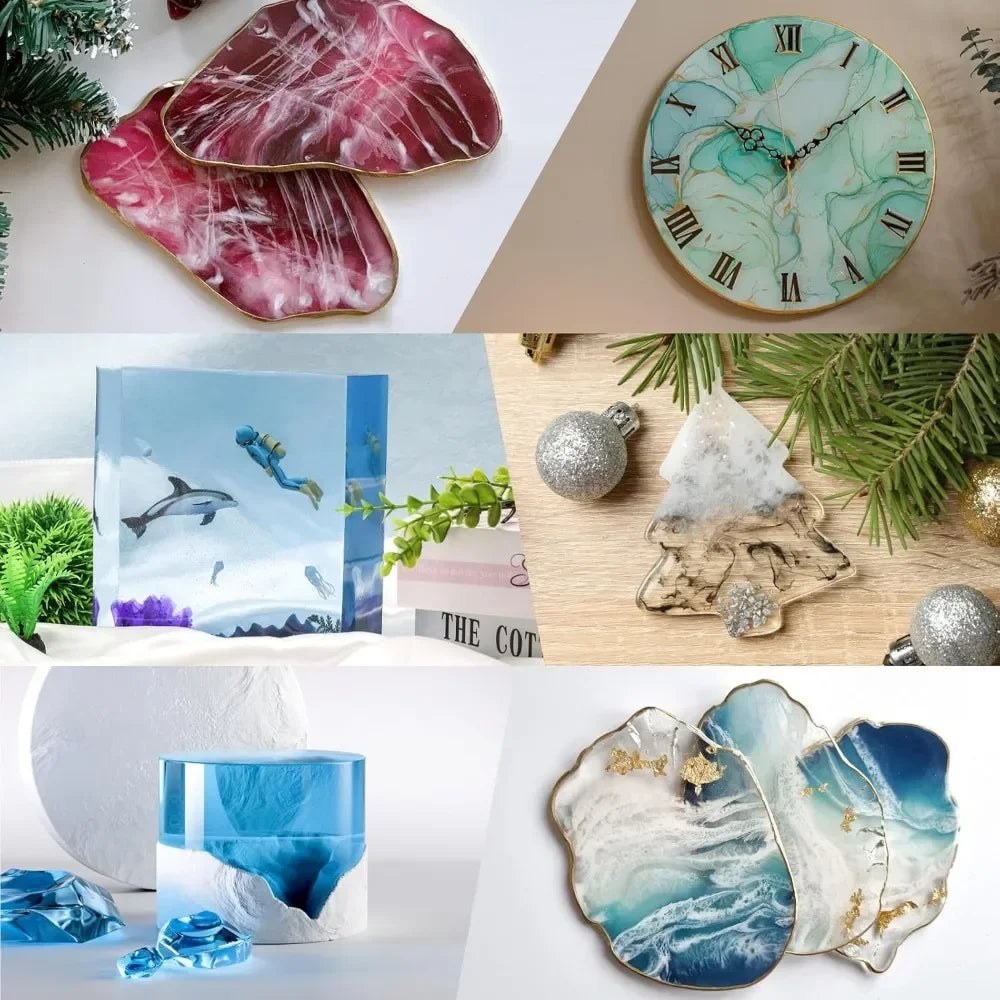 Crystal Clear Epoxy Resin Kit - No Yellowing, Bubble-Free for Art & Jewelry