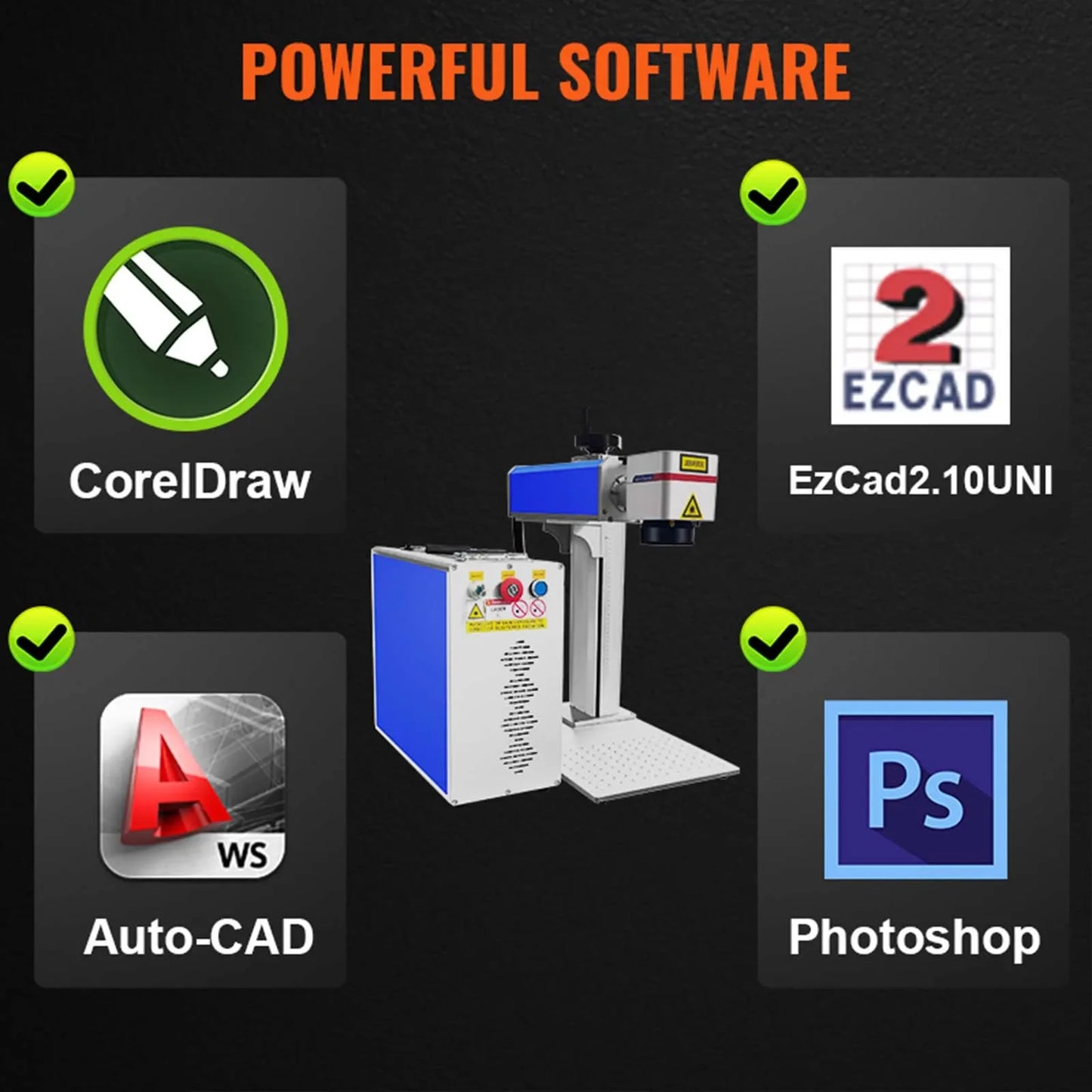 VEVOR 30W/50W Laser Engraver for Metal, Jewelry & Ring Marking Machine