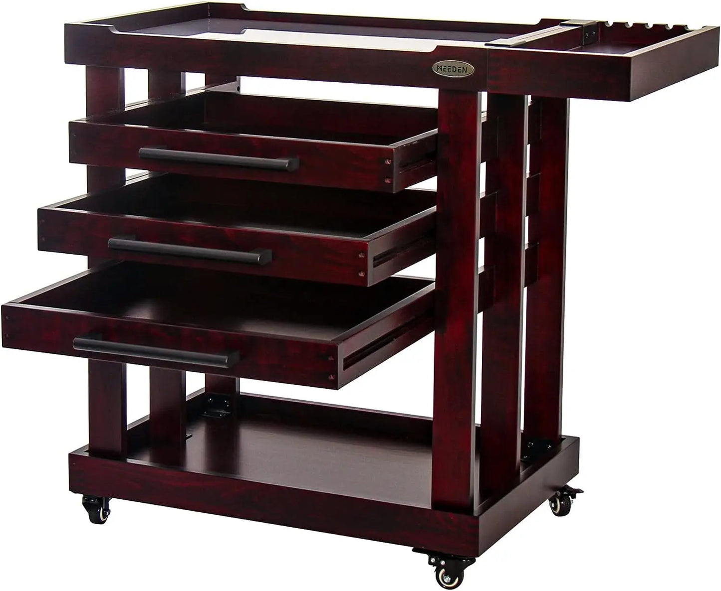 5-Tier Art Supply Storage Cart, Beech Wood Rolling Cart with 3 Drawers
