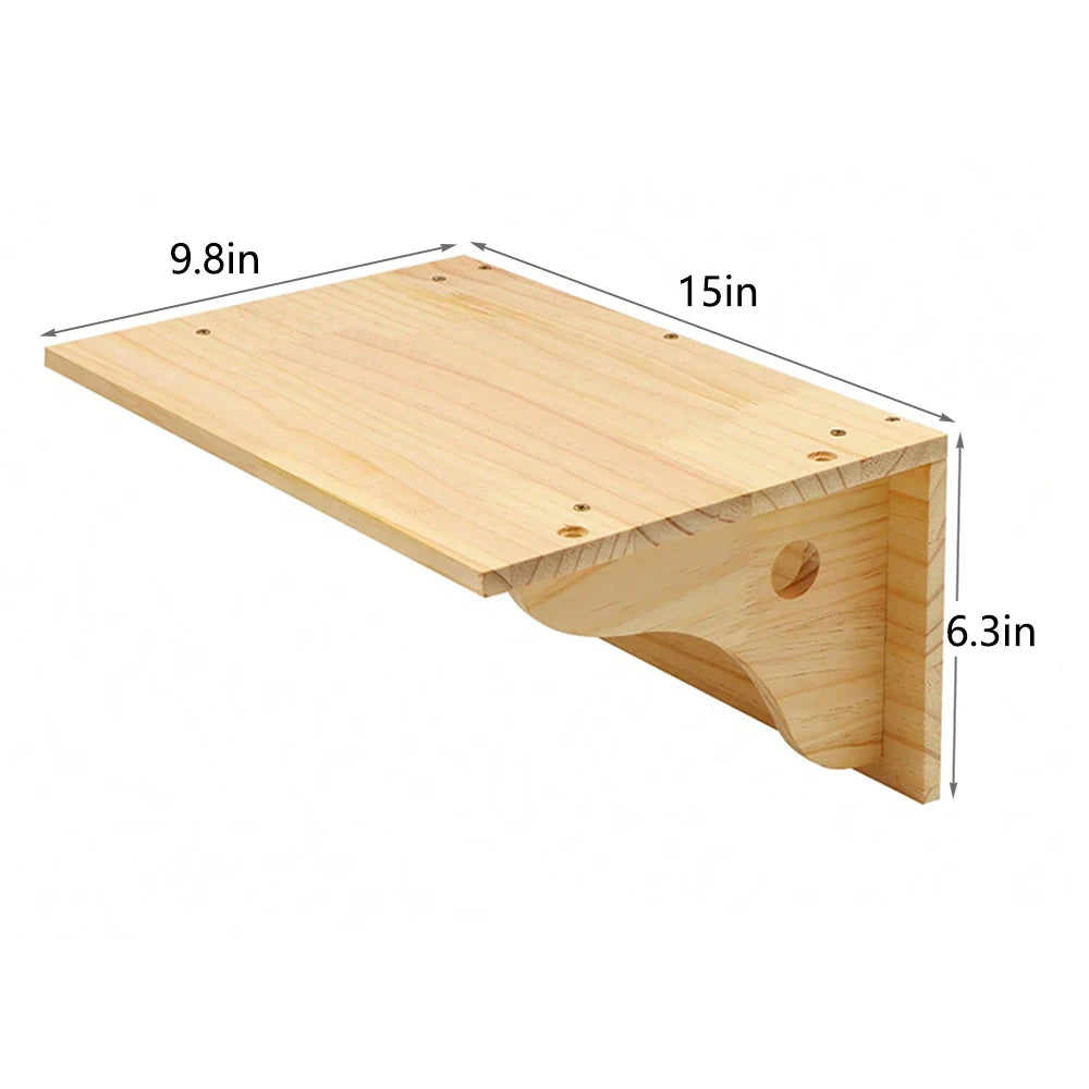 Wall-Mounted Cat Climbing Shelf with 4 Steps, Sisal Scratching Post, Pet Tower