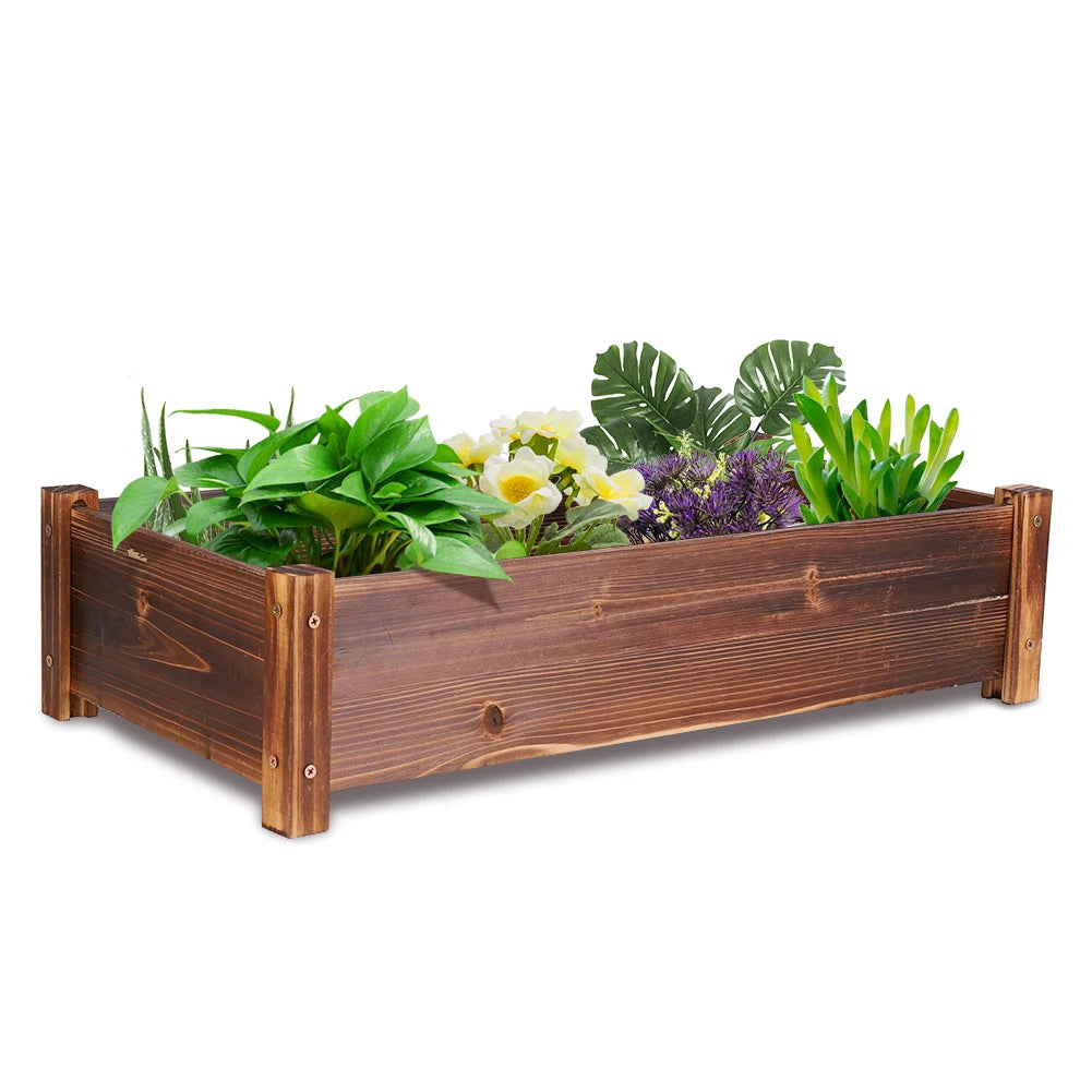 Large Wooden Raised Garden Bed, Elevated Planter Box for Vegetables & Flowers