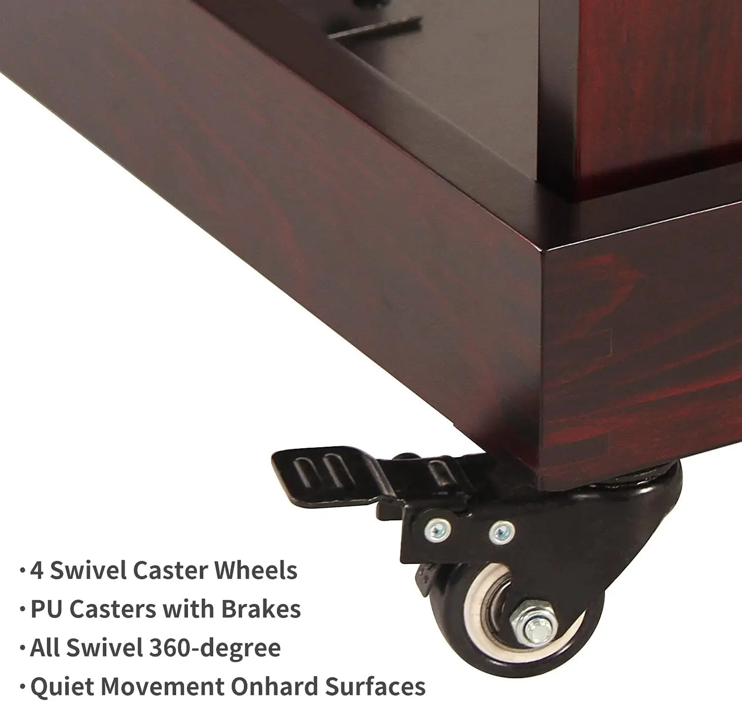 5-Tier Art Supply Storage Cart, Beech Wood Rolling Cart with 3 Drawers