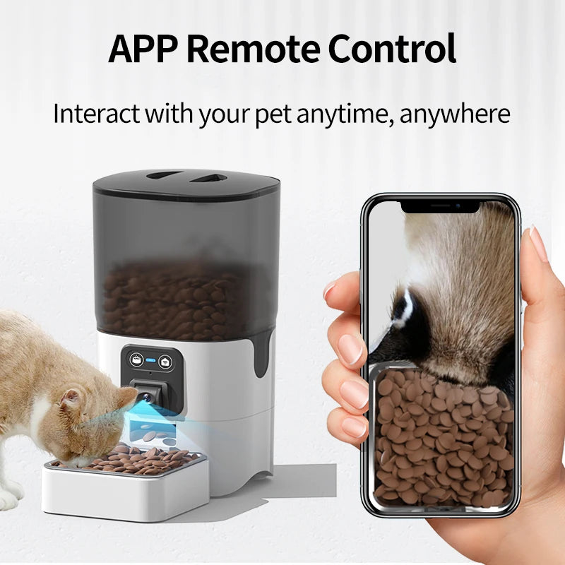 Automatic Pet Feeder for Cats & Dogs, Timed, Quantitative, with Video Option