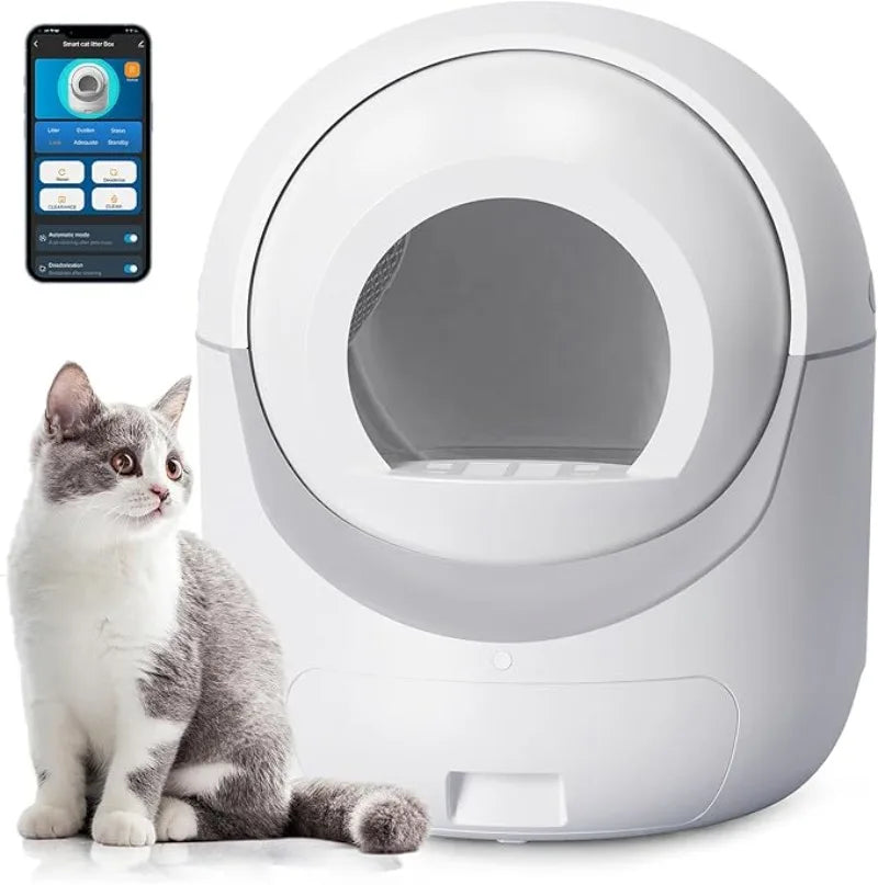 Self-Cleaning Litter Box, Automatic with App Control, Odor Removal & Safety
