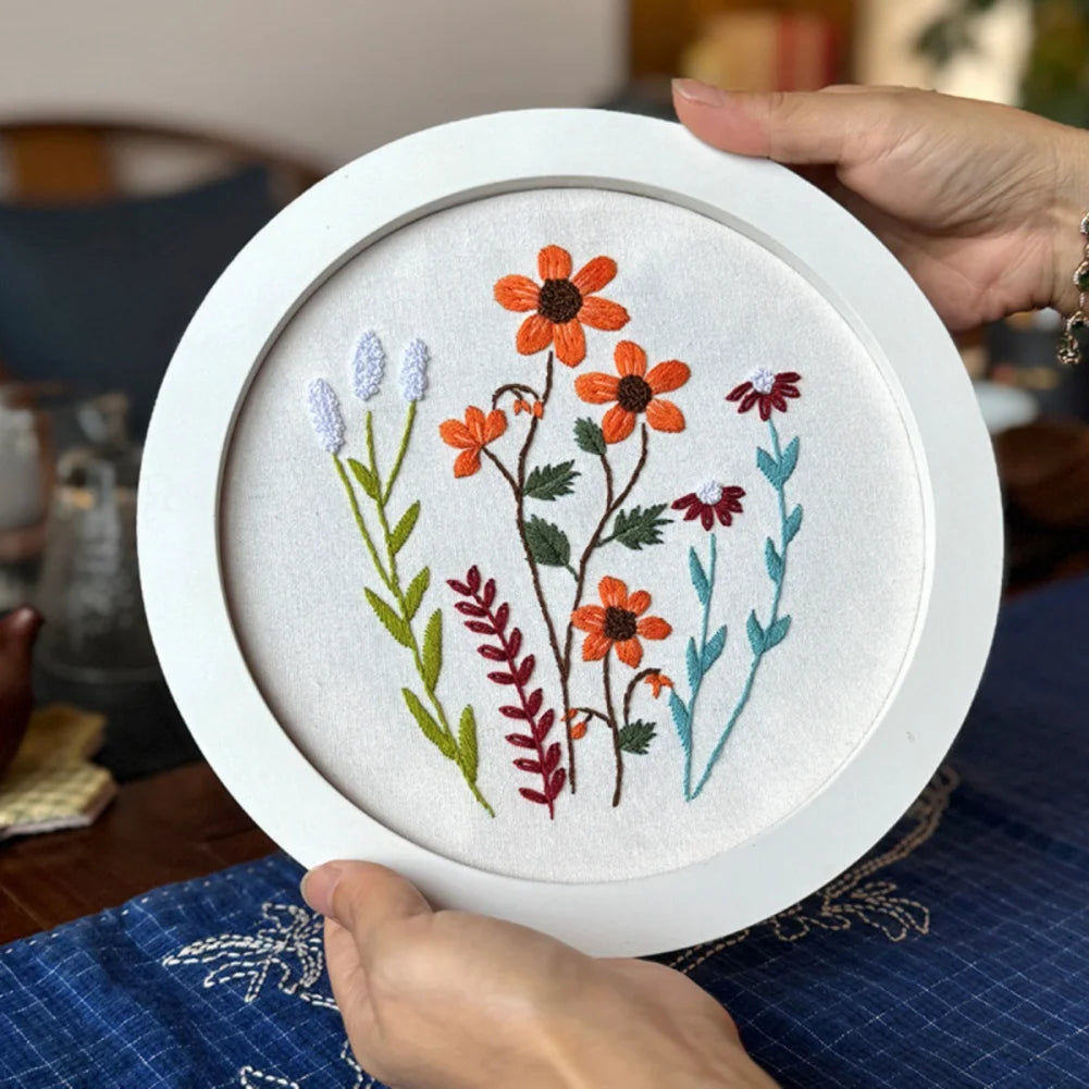 3-Piece DIY Embroidery Kit – Floral Patterns, Beginner-Friendly Cross Stitch