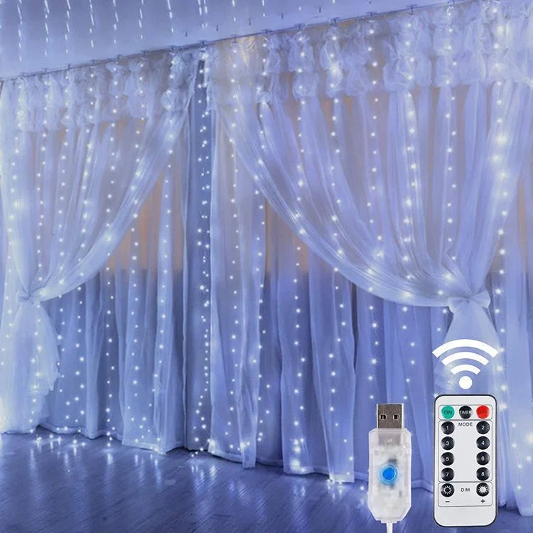 Curtain String Light – USB Plug, 8 Modes for Party, Wedding & Holiday Decor