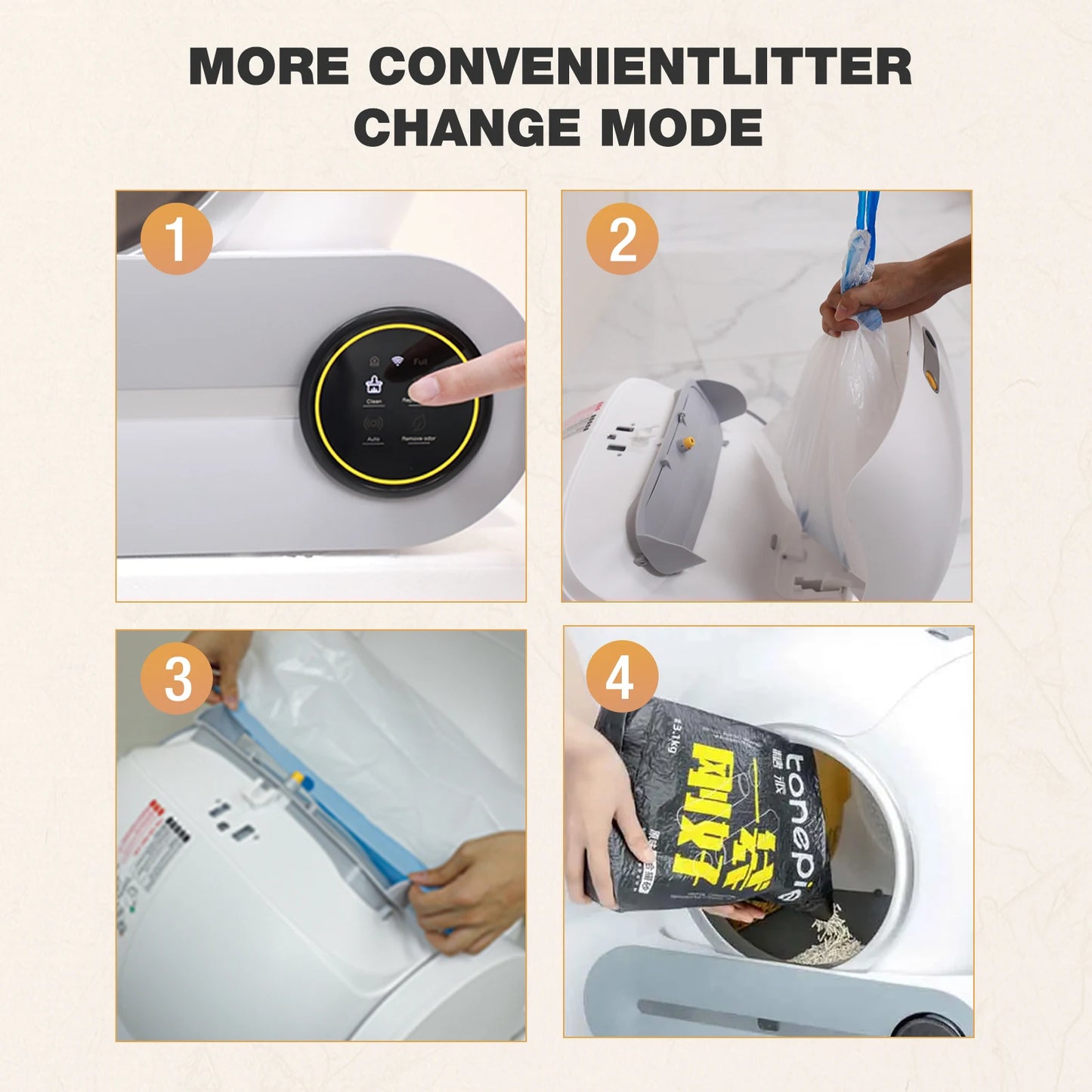 Automatic Self-Cleaning Cat Litter Box with App Control & Litter Mat for Cats