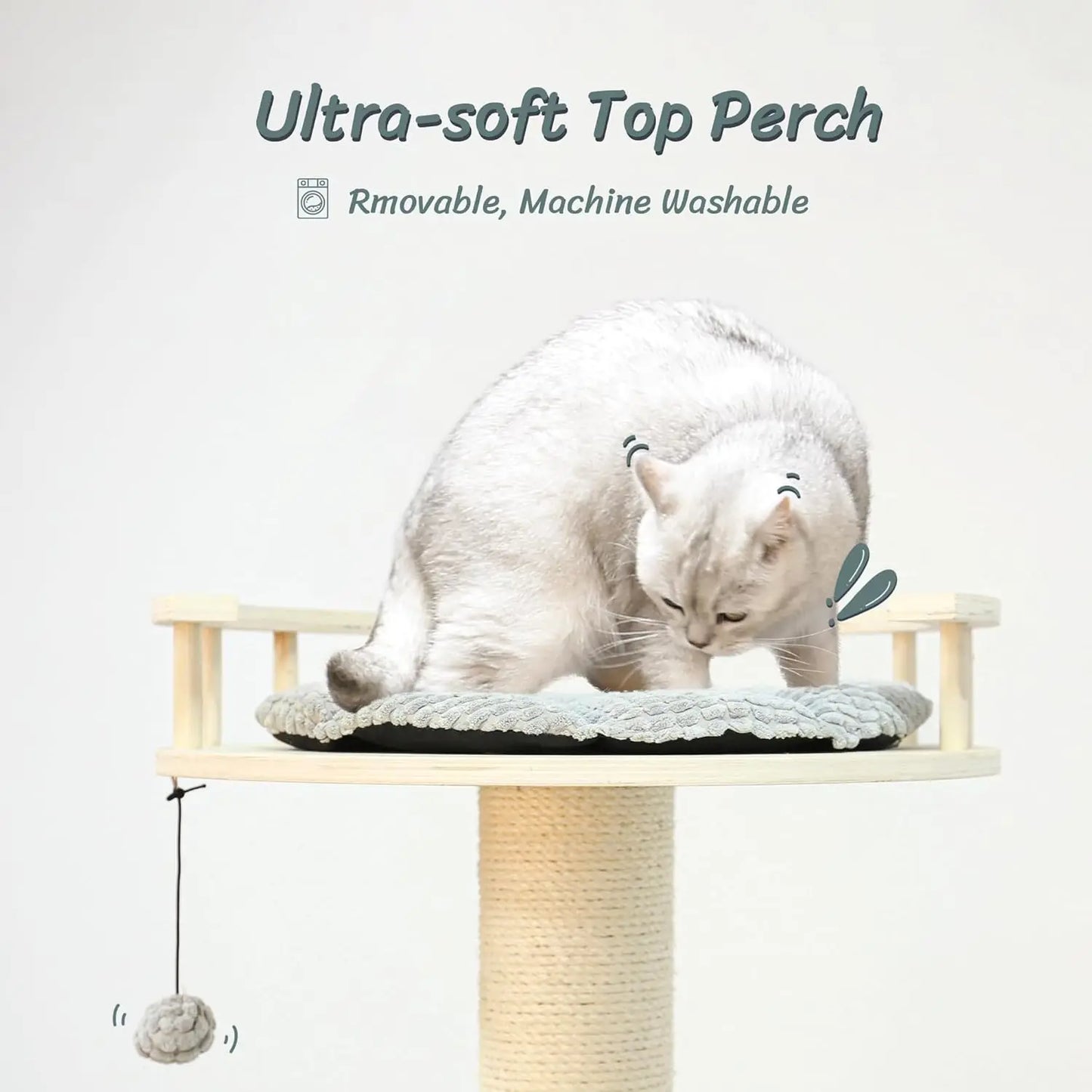 Tall Multi-Level Cat Tree with Scratching Posts for Large Cats up to 20 lbs.