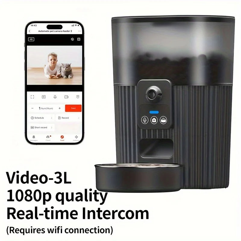 PAPIFEED Automatic Cat & Dog Feeder, WiFi Remote Smart Pet Food Dispenser