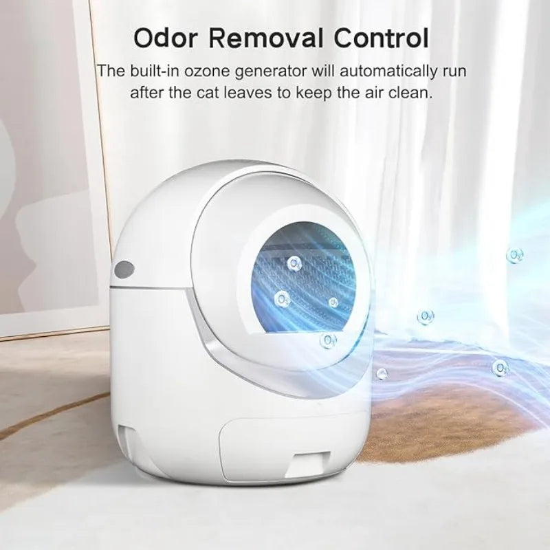Self-Cleaning Litter Box, Automatic with App Control, Odor Removal & Safety