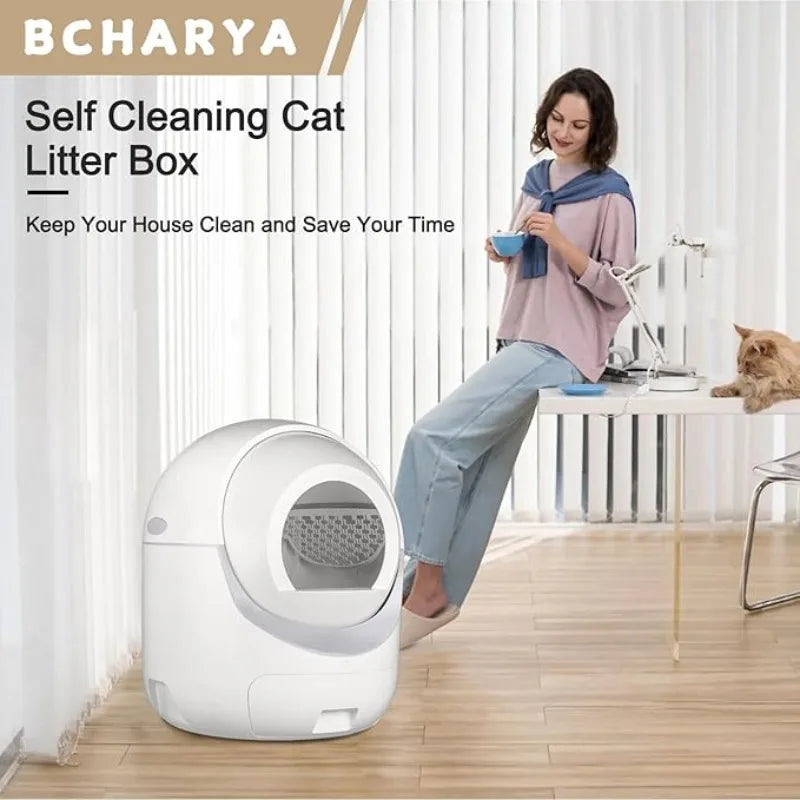 Self-Cleaning Litter Box, Automatic with App Control, Odor Removal & Safety