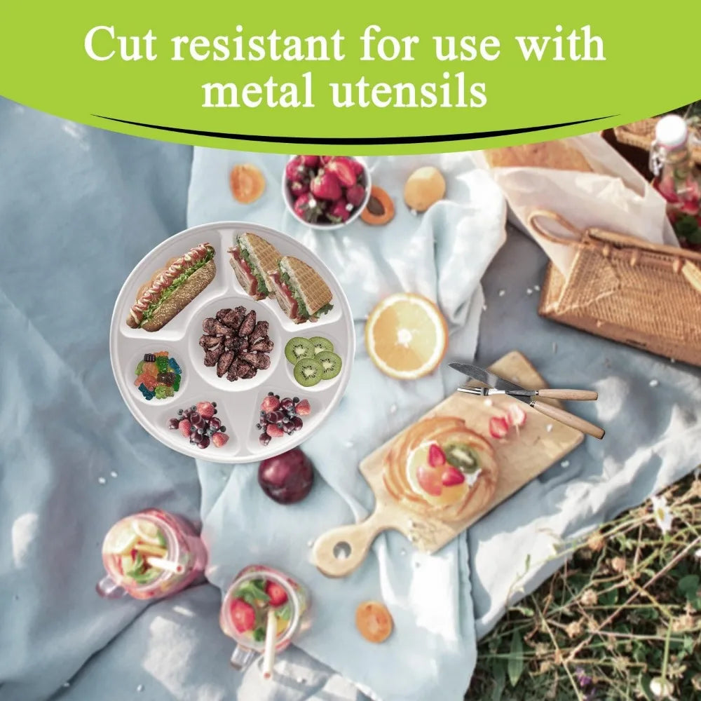 7" Round Bagasse Plates, 200 Ct – Strong, Eco-Friendly, 100% Biodegradable