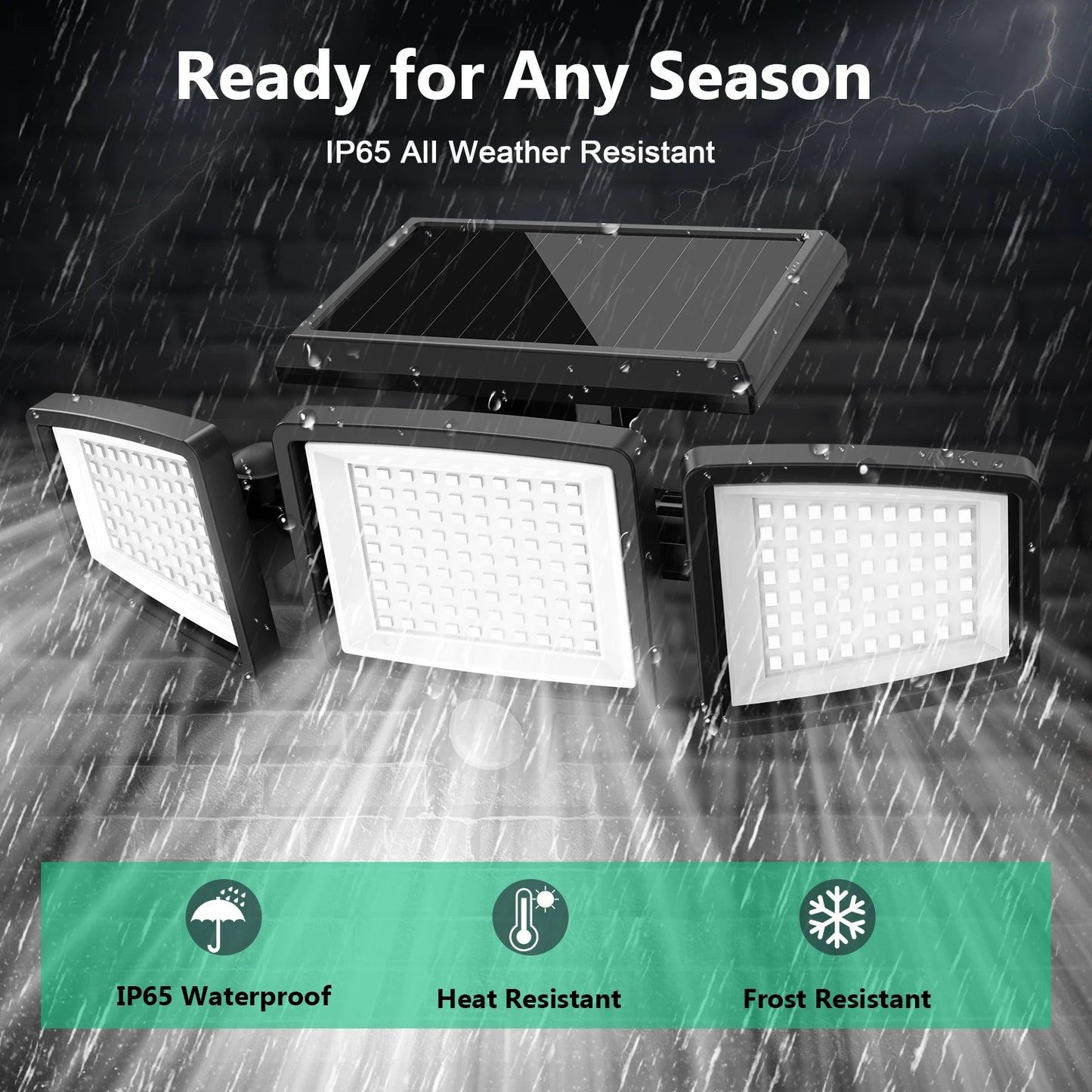 3-Pack Solar Security Lights – 210LED 2500LM Motion Sensor, IP65 Waterproof
