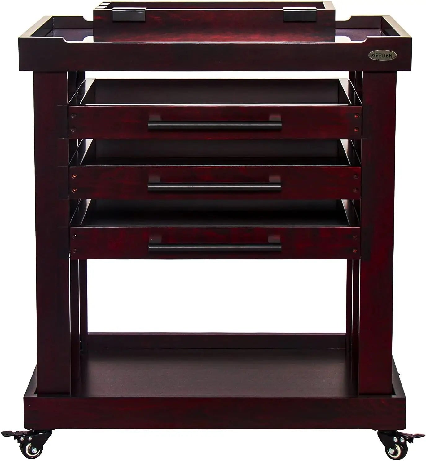 5-Tier Art Supply Storage Cart, Beech Wood Rolling Cart with 3 Drawers