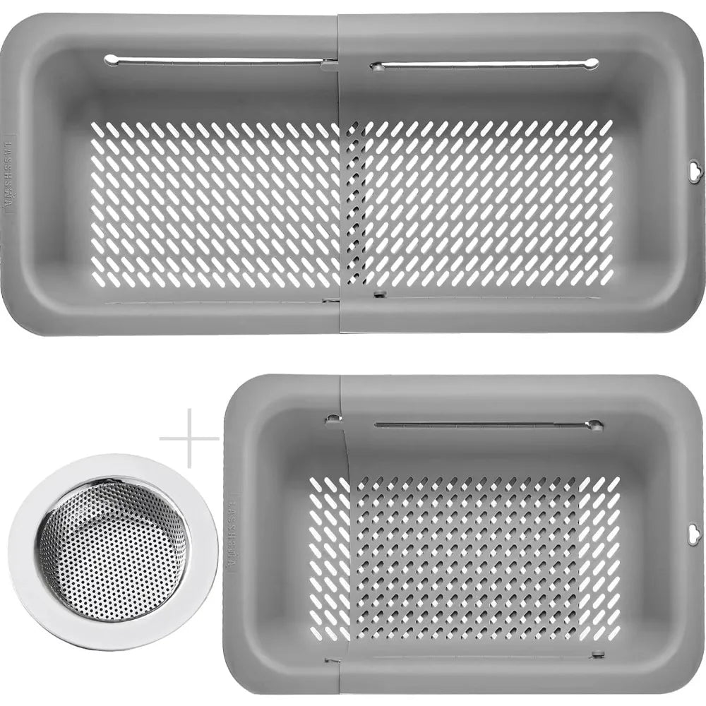 Kitchen foldable colander and filter, kitchen sink filter basket, fruit pasta food filter expansion plastic filter