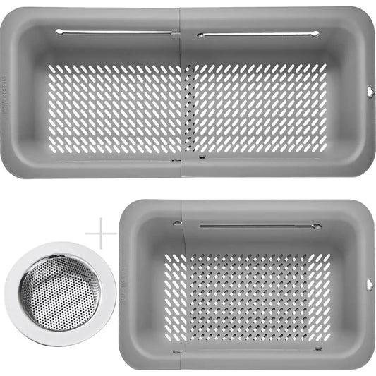 Kitchen foldable colander and filter, kitchen sink filter basket, fruit pasta food filter expansion plastic filter