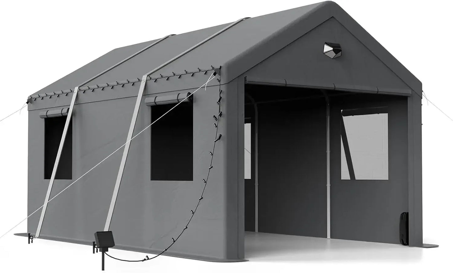 Heavy-Duty Portable Carport Garage Canopy with Roll-Up Doors, All-Weather Shelter